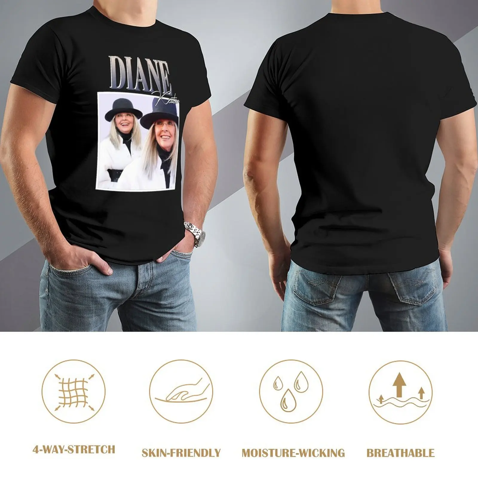 Футболка Diane Keaton винтажная футболка с аниме по индивидуальному заказу облегающие