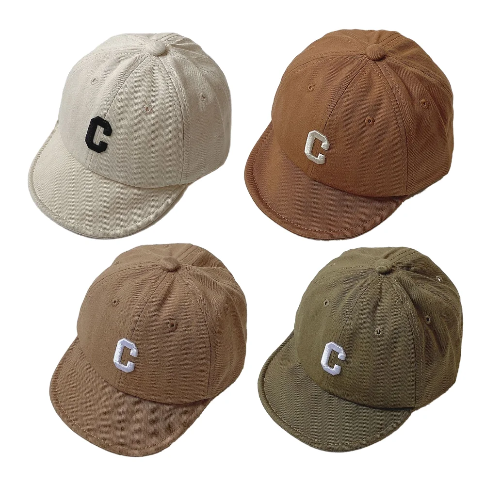 

Summer Kids Hat Adjustable Baseball Caps Boys Girls Sun Hats C Letter Children Infant Outdoor Peaked Cap Baby Soft Brim Sunhat