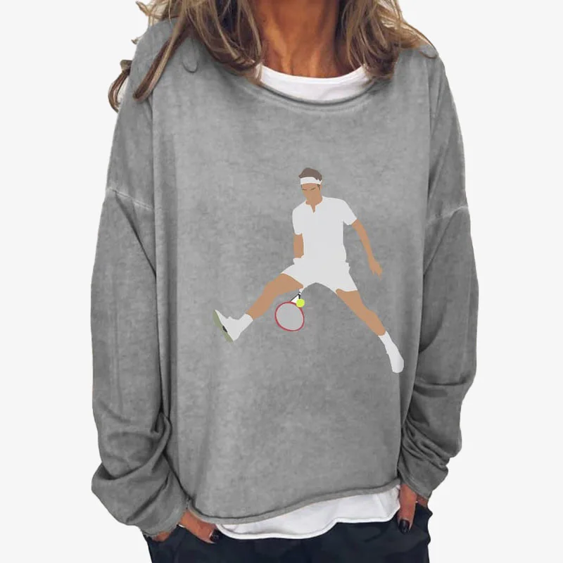 

Women's Casual Sweatshirts The Goat Tennis Legend Thanks For All The Countless Memories Print Sweatshirt Pullover Tops