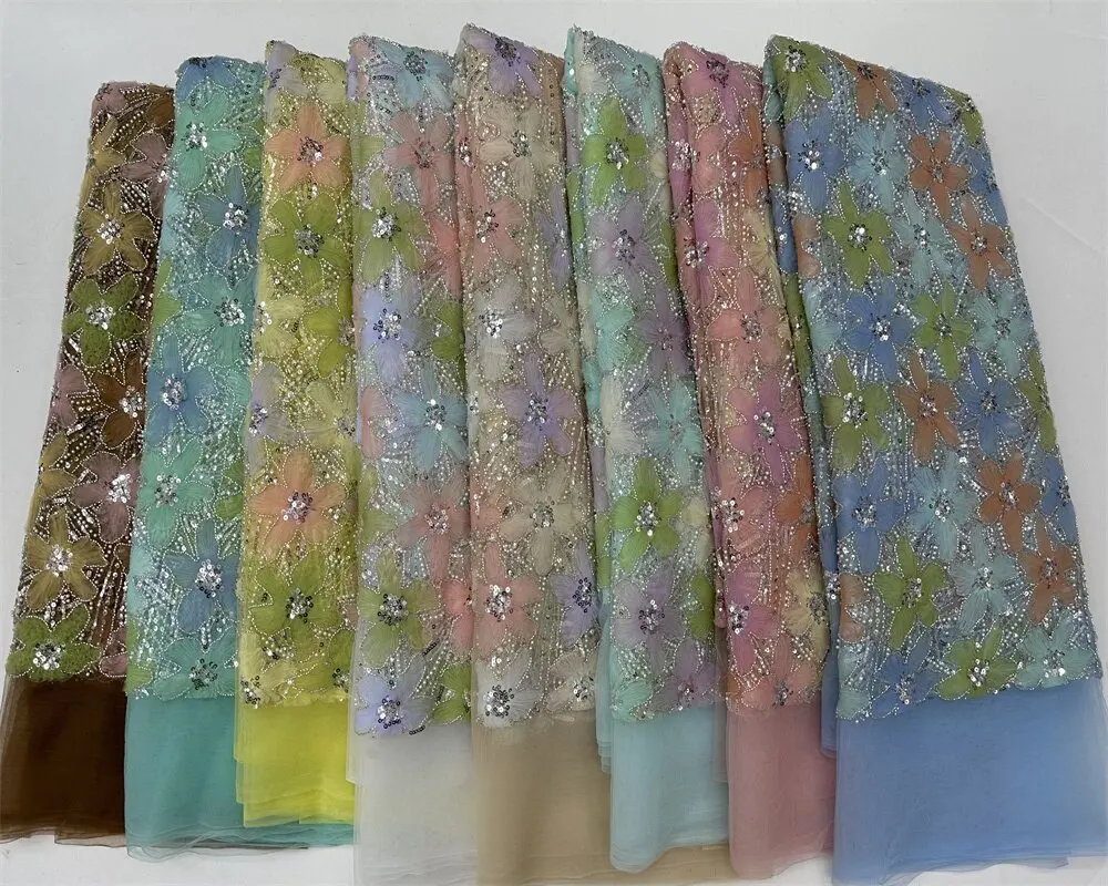 2024 Роскошная высококачественная французская тюлевая кружевная ткань с