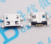 10pcs micro usb 5pin 0 8 no side flat mouth without curling side female connector for mobile phone mini usb jack