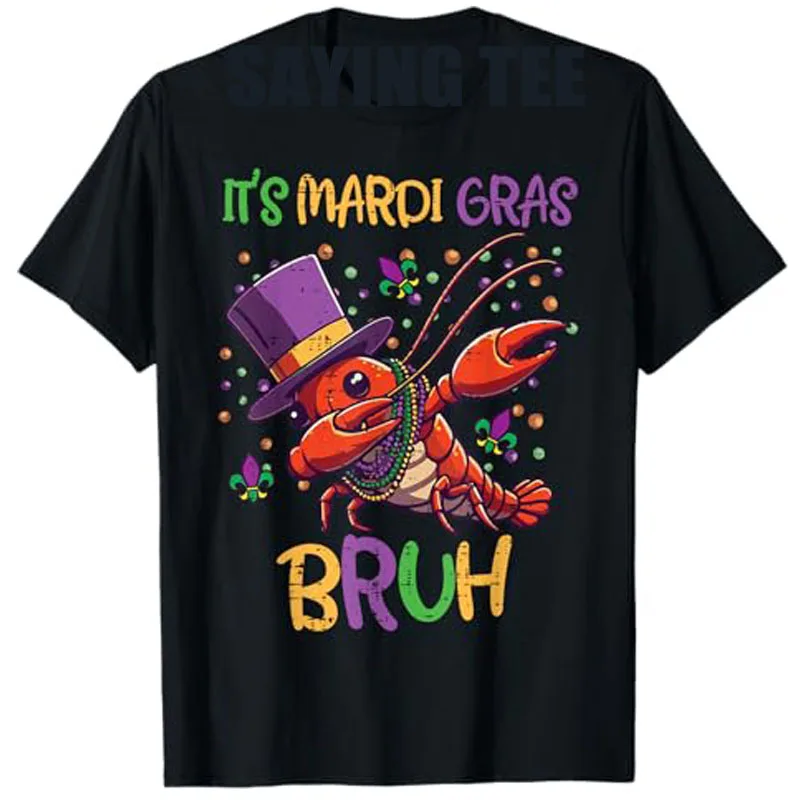 Фото Детская футболка It Mardi Gras Bruh Crayfish Dab Fat Tuesday для мальчиков и девочек, модная футболка с короткими рукавами и графической надписью Sons, новинка, подарок №1