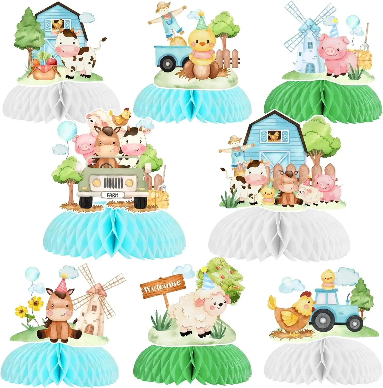 Центральные части в виде сот для фермерских животных настольные топперы 3D вырезы