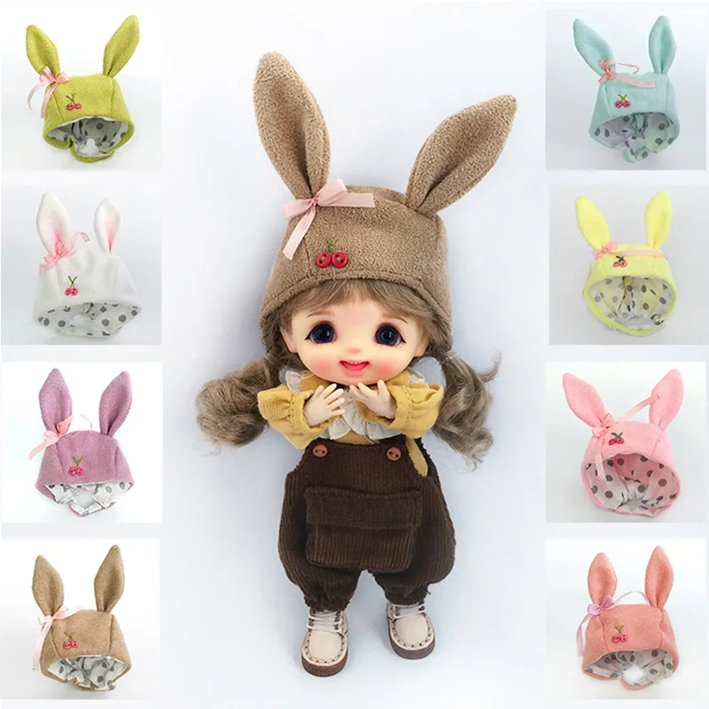 

D04-A035 children handmade toy 1/12 ob11 Doll BJD/SD GSC doll Accessories colorful cute bow ear hat 1pcs