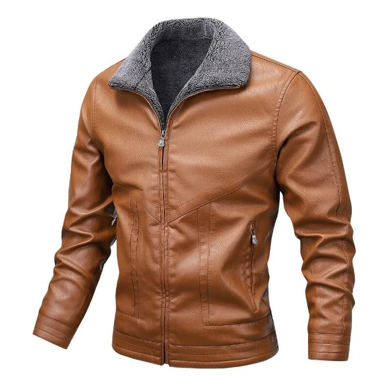 

6XL leather jackets for mens jacket winter fleece biker leather jacket Korean men coat vestes jaqueta de frio maculina