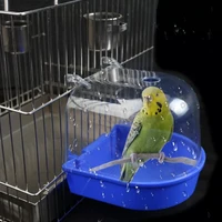 2022new bird bath tub for cage parrot anti slip birdbath shower accessories hanging bird cage bathing box for small birds