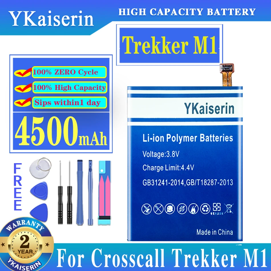 

YKaiserin 100% New 4500mAh Battery for Crosscall Trekker M1 Cell Phone Baterij + Track NO