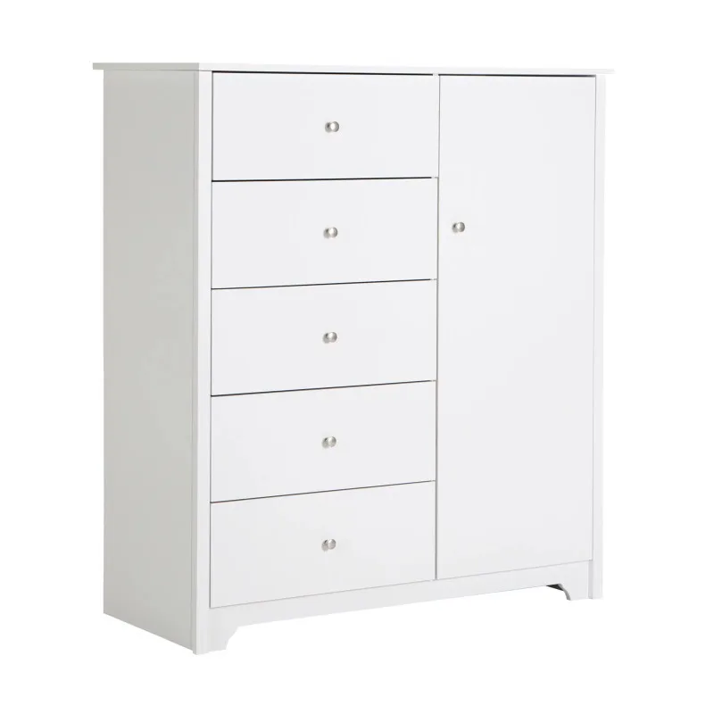 

South Shore Vito Door Chest with 5 Drawers, White wardrobes
