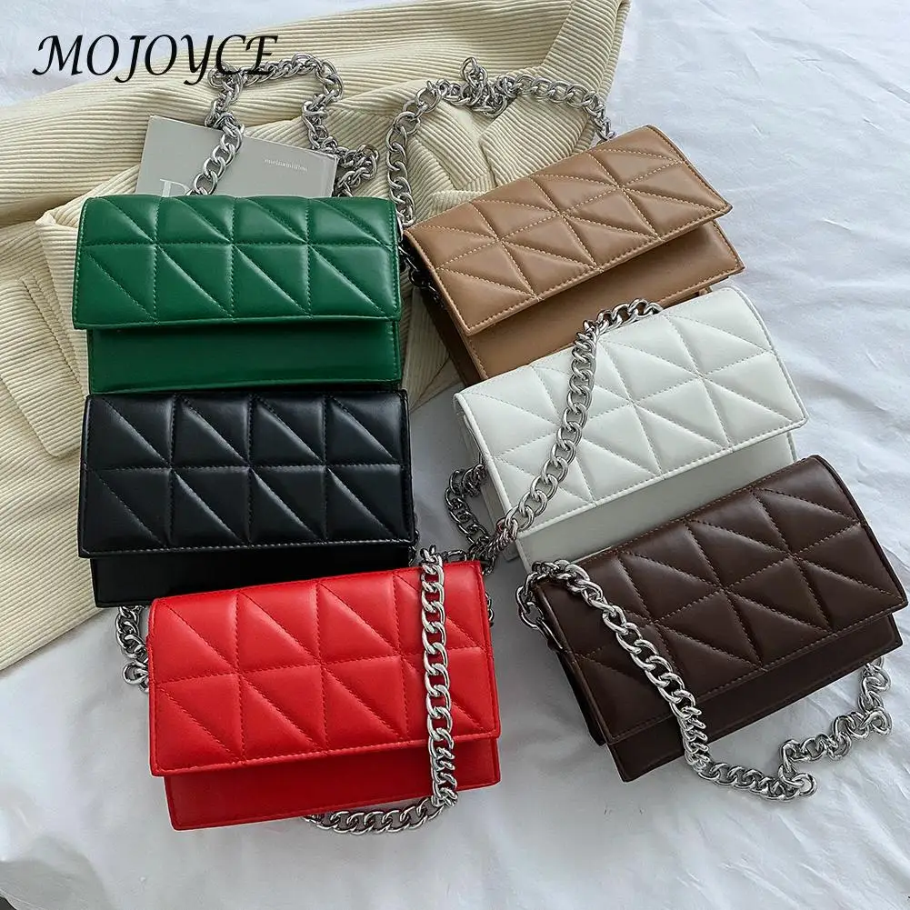 

Women Shoulder Bags Fashion PU Leather Underarm Bags Pure Color All-Match Lattice Style Shopping Bags Designer Clutch