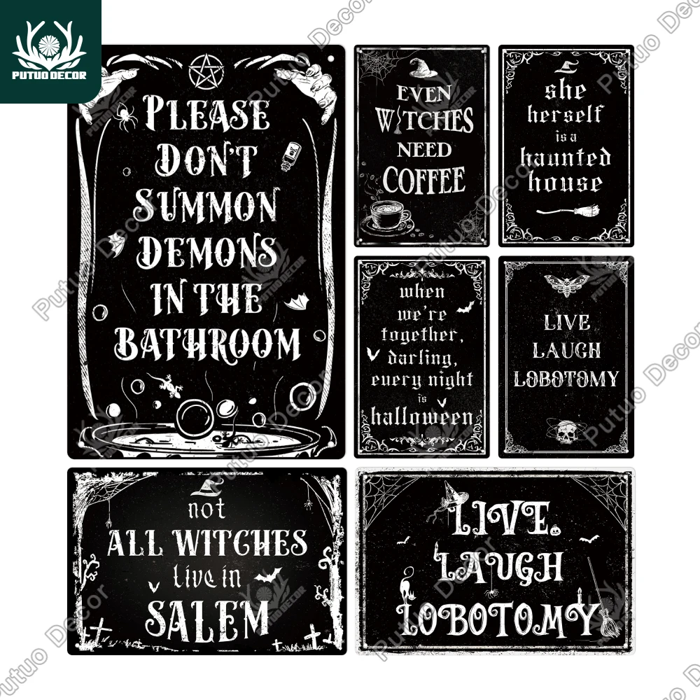 Декор Putuo Хэллоуин винтажный металлический жестяной знак настенный