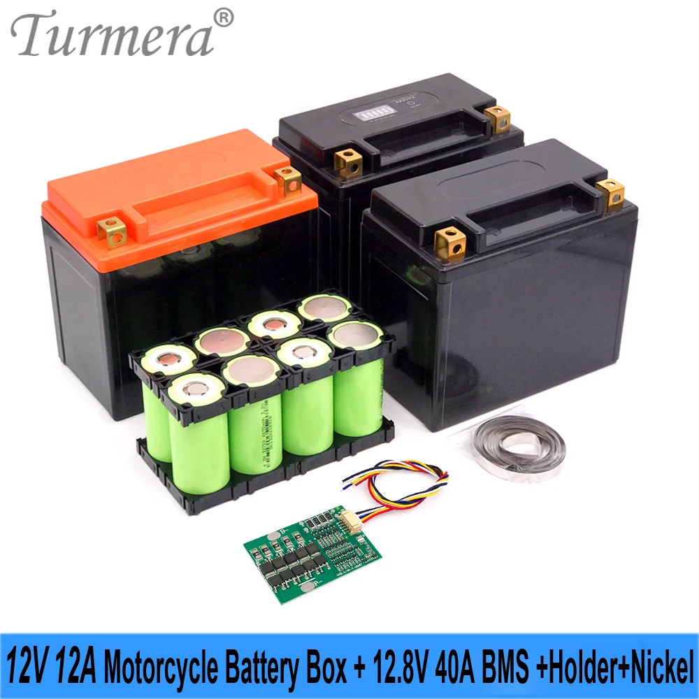 

Коробка для хранения аккумулятора мотоцикла Turmera 12 в 14 А · ч 12,8 В 4S 40 А, балансировочная система BMS с держателем кронштейна 2x4 32700 для замены св...