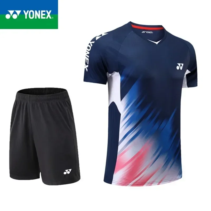 YONEX 2024 New Badminton Jersey Competition Fitness Jogging Sports Quick-drying Parent-child Set Men's and Women's Models |