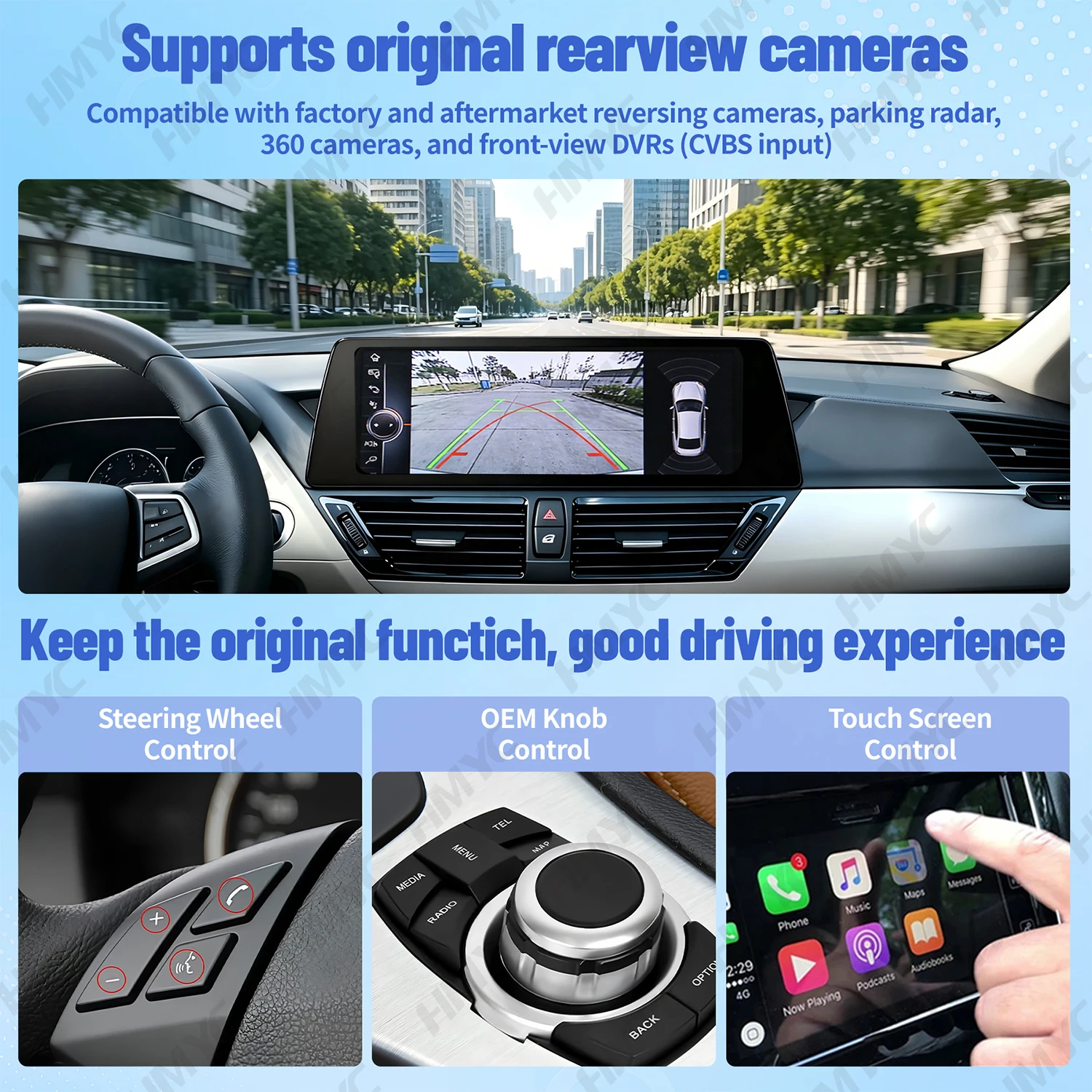 Фото 10.25-дюймовый HD мультимедийный сенсорный экран с беспроводным CarPlay и Android Auto для BMW X1 E84 2009-2015, система CIC, автомобильная навигация, стереодисплей №4