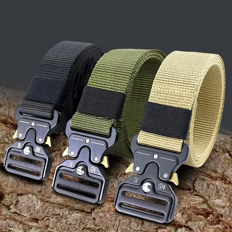 Men's Belt Outdoor Hunting Tactical Multi Function Combat Survival Black Army Green Tactical Metal Belt Мужской тактический пояс