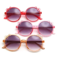 new children sunglasses cartoon sun glasses kids anti uv spectacles round frame eyeglasses cut bow ornamental a