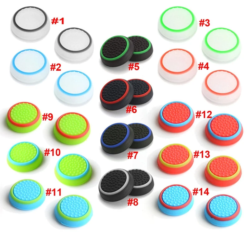 

Two-color Thumb Grips Silicone Analog Stick Covers Thumbstick Controller Joystick Cap for PS4 PS3 PS2 Xbox One Xbox 360 Wii U