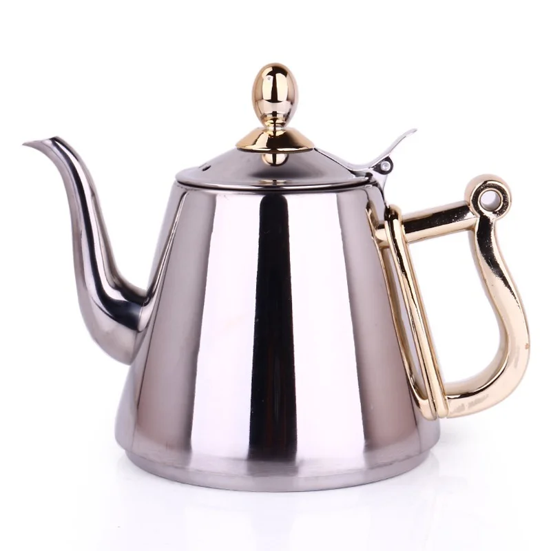 

Чайник из нержавеющей стали, чайник для индукционной плиты, специальный чайник gongfu, плоский домашний чайник с фильтром 1200 мл