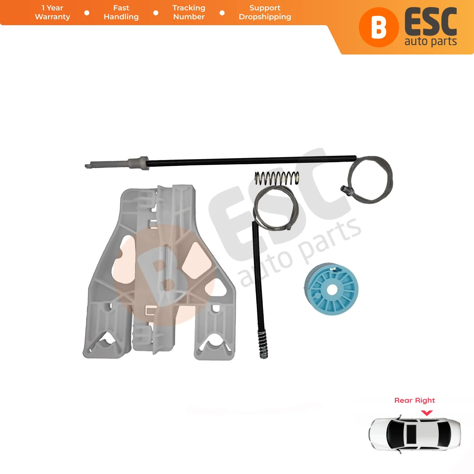 

Автозапчасти ESC EWR5067, электрический стеклоподъемник, комплект для ремонта, задняя правая дверь 8X4839462A для Audi A1 2010-On