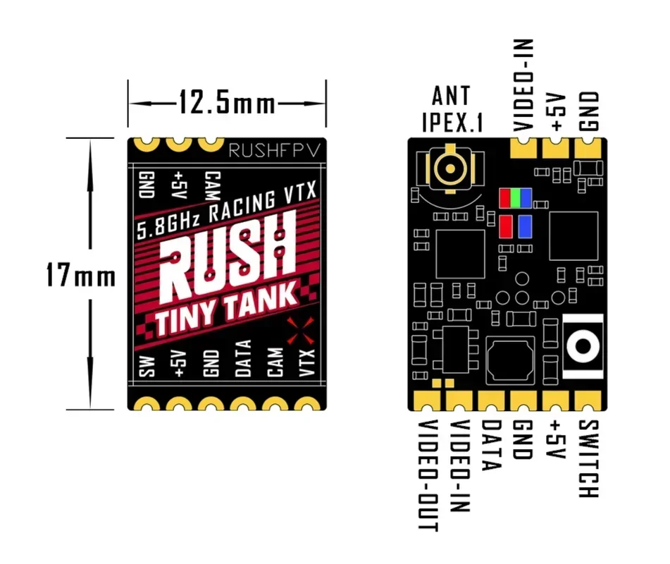 Бак RUSHFPV TinyTANK TINY VTX 5 8G 350 мВт FPV Micro для Дронов с видом от первого лица