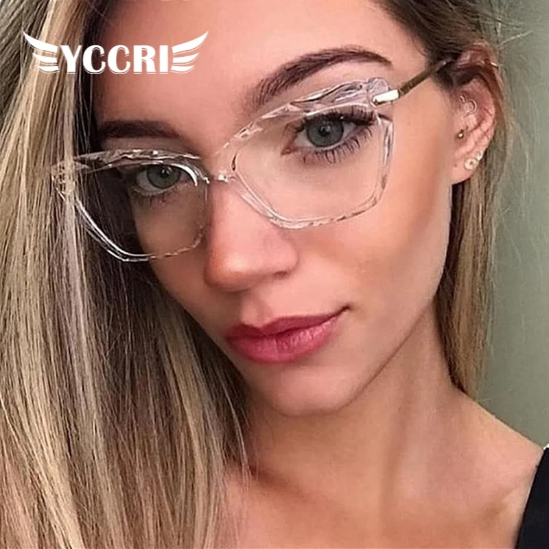 

Vintage Cat Eye glasses Metal Frames Anti-Radiation Eyewear Optical Computer Spectacle Crystal Faceted Glasses 2022