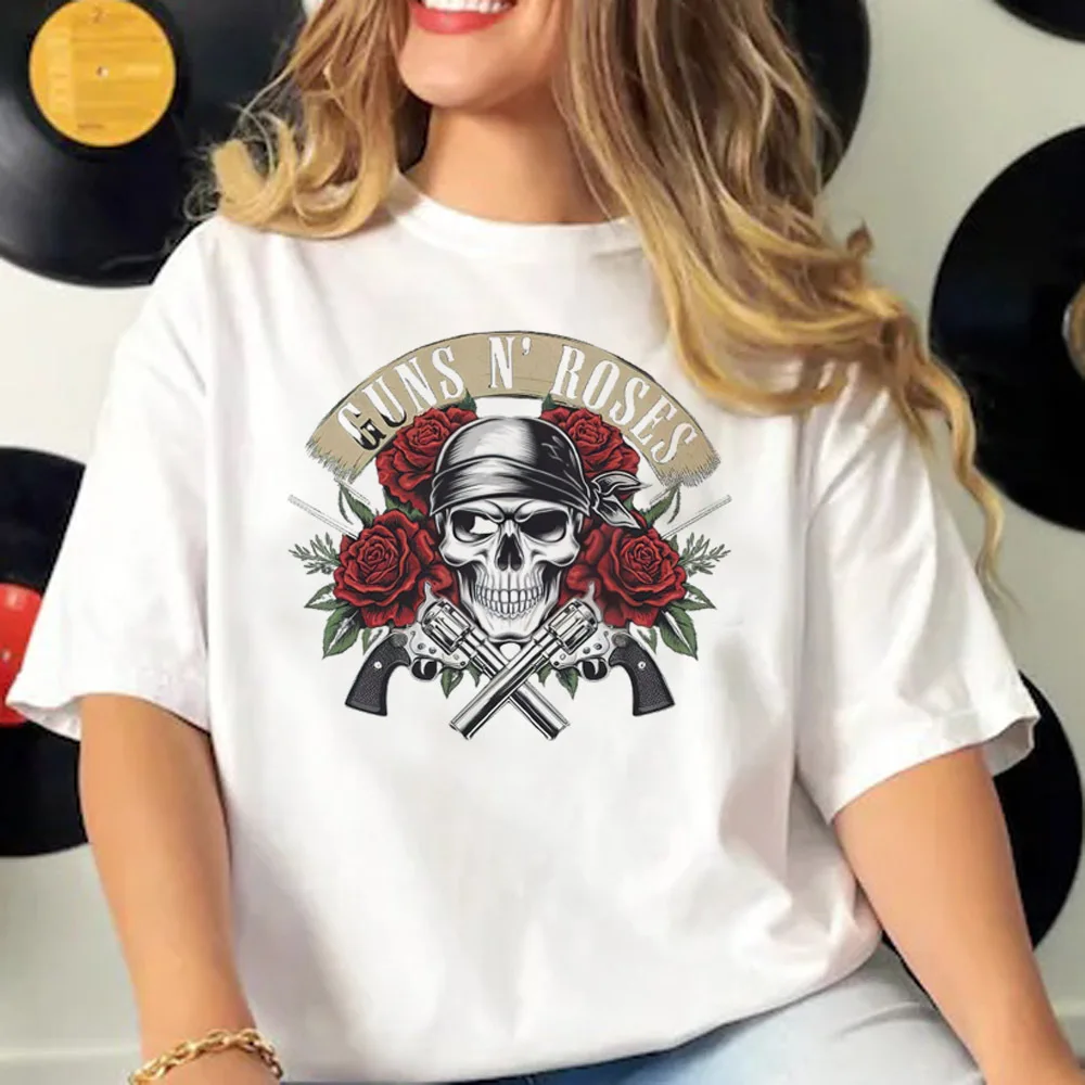 Женская элегантная футболка Guns n Футболка розы