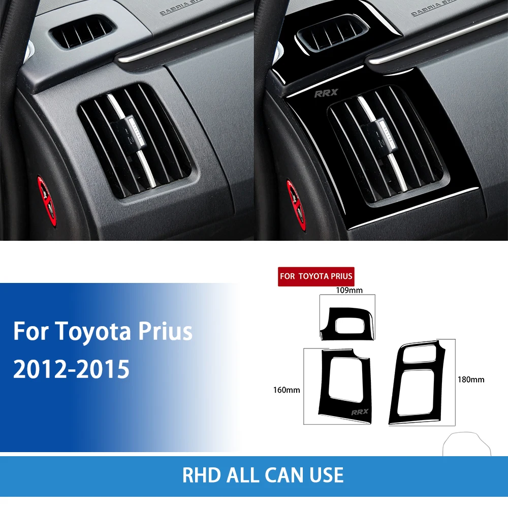 

Для Toyota Prius 2012 2013 2014 2015, автомобильные аксессуары, черная пластиковая боковая крышка воздуховыпускного отверстия, наклейка, модификация, украшение