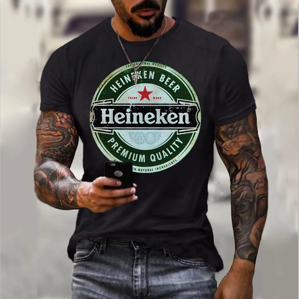 

Letter Personality Pattern Vintage T-shirt For Men Short Sleeve Loose Oversized Top Fashion Clothing Casual Versatile Streetwear