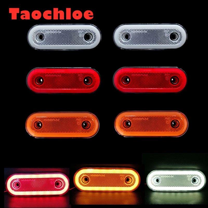 

10pcs Amber Side Lights 20 LED Marker Lamp Truck Rear Lights Trailer external lights 12v - 24v warning Lights For Scania For DAF