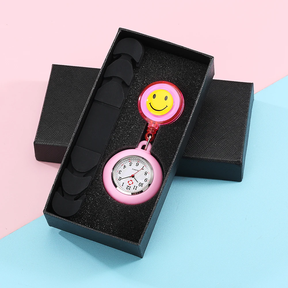 Nurse Watch Gift Set for Medical with Adjustable Mask Extension Belt Cute Smiling Clip-on Nurse Brooch Watch Mesa De Enfermera