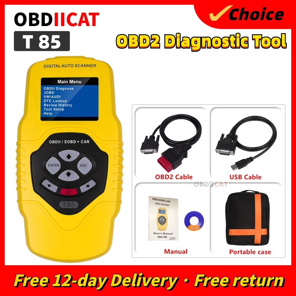 

OBDIICAT высококачественный считыватель кодов QUICKLYNKS T85 OBD2 работает с OBDII/EOBD/JOBD автомобилем для V--A--G (V--W,Au-di,Sk-oda,S-at)