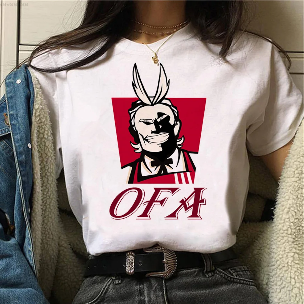 

Женская комиксная футболка All Might, женская уличная одежда в стиле Харадзюку, забавная одежда