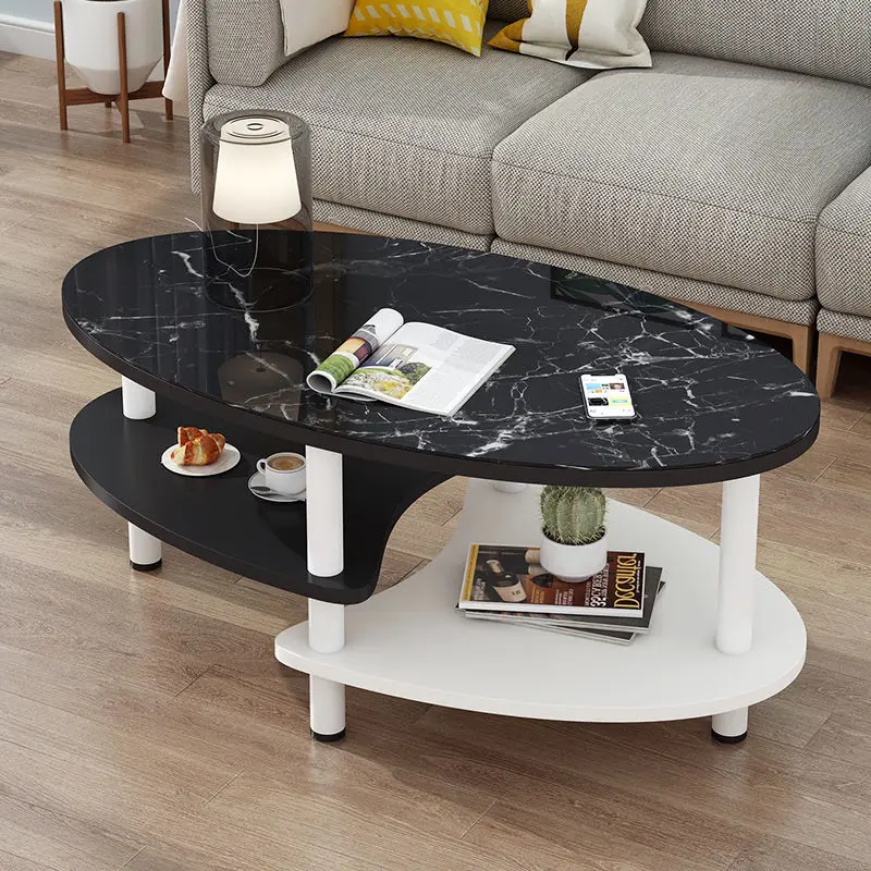 

Small Living Room Small Apartment Tea Table Nordic Economy Balcony Oval Tea Table Full Set of Tea Table Tea Table