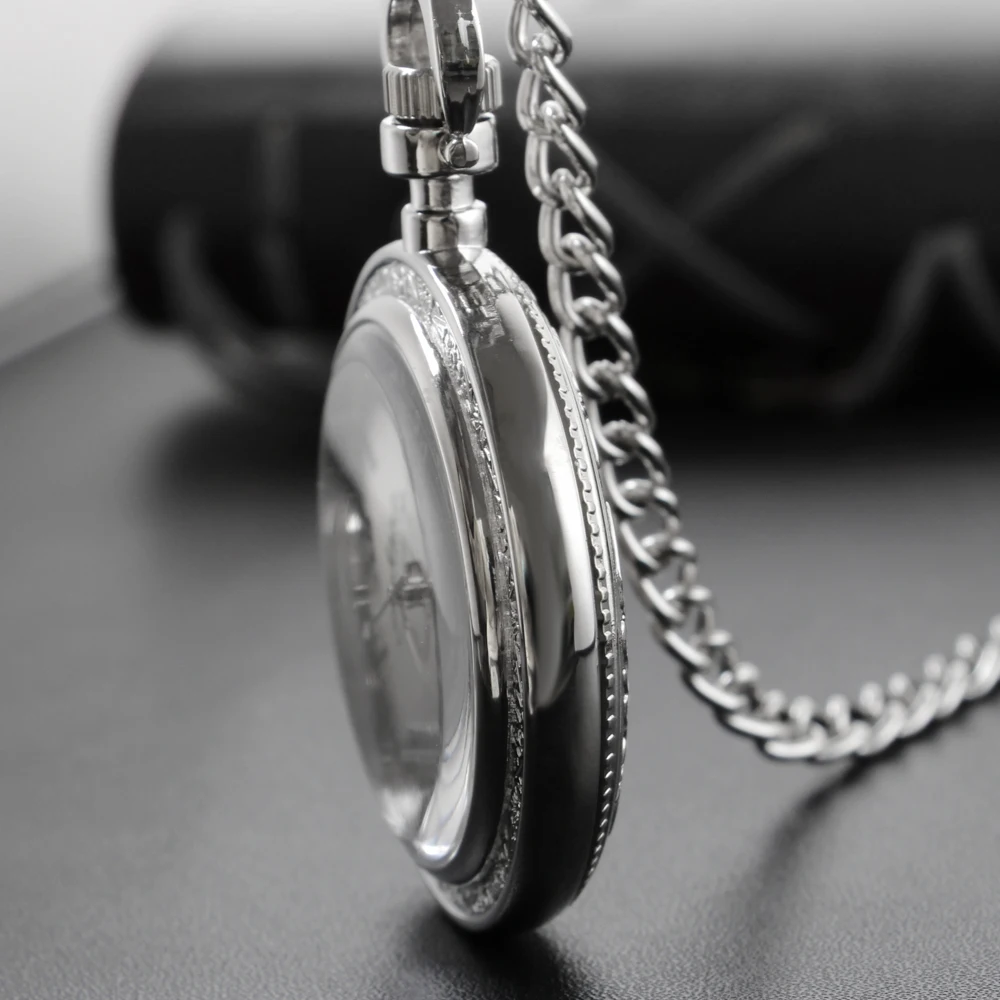 New Classic Timing Code Mechanical Pocket Watch with Fob Chain Men's Roman Digital Dial Fashion Pocket Watch Gift