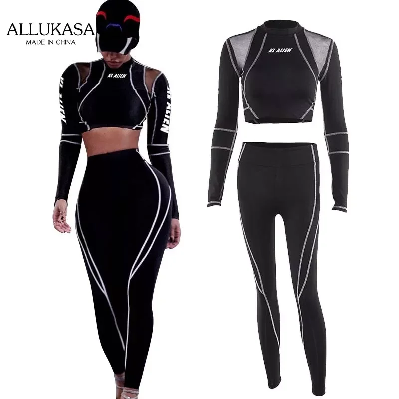 

New 2PCS Strips Stitching trackssuit Set Sport Bra&Pants Women's Suit Sportswear For Women Leggings Fitness Clothing Sp