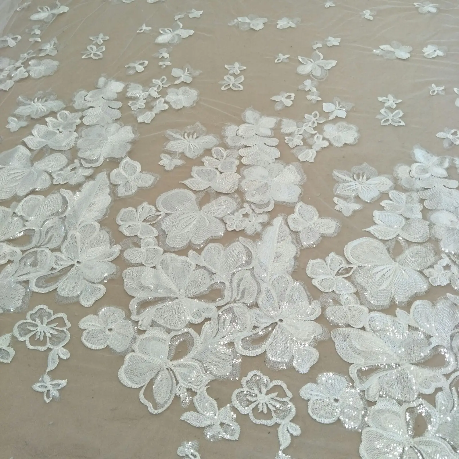 Свадебное платье для невесты кружевная ткань с блестками шириной 130 см продажа по