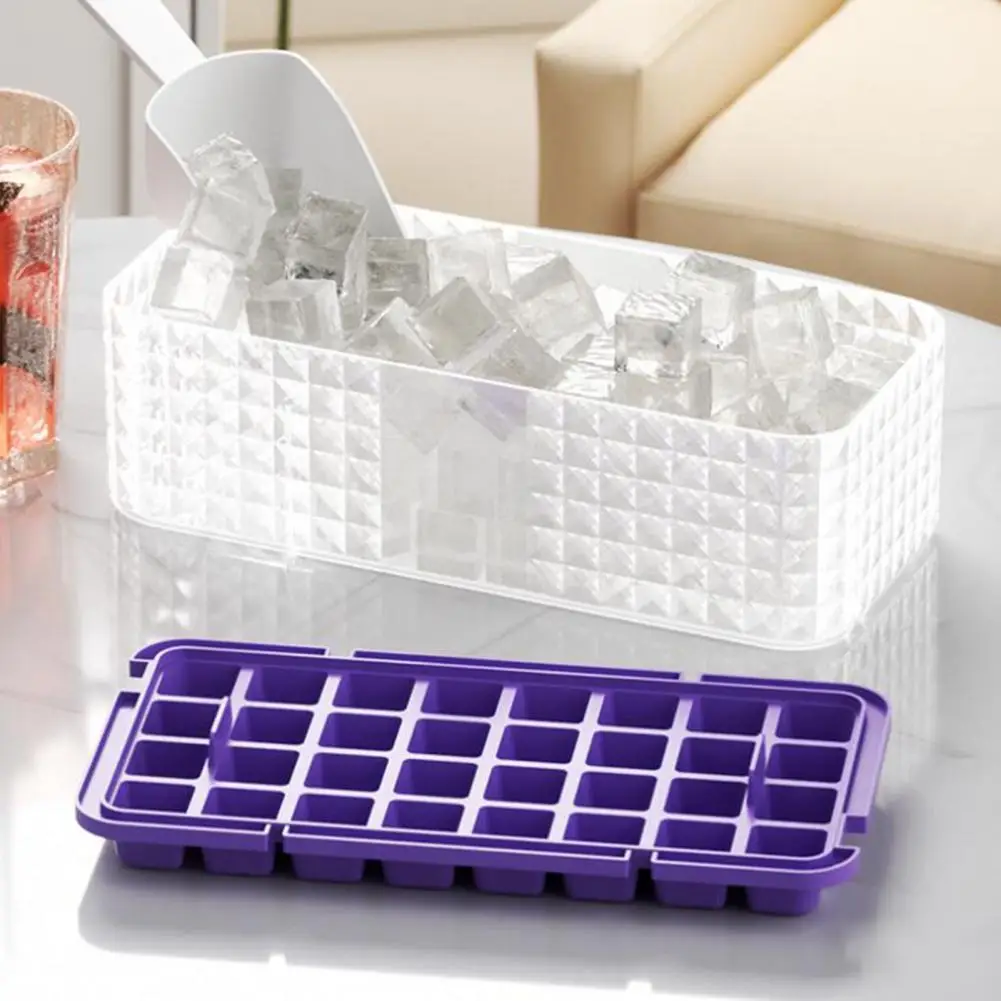 

Ice Cube Tray Practical Non-stick Easy to Clean 32 Grids Home Ice Grid Multipurpose Ice Storage Box Bar Accessories