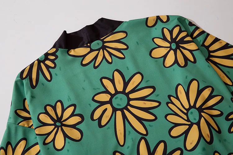 Casual Chrysanthemum Men Kimono Robe 3/4 Sleeve Autumn Summer New Hanfu Cardigan Loungewear Lingerie Bathrobe Shirts Tang Suit