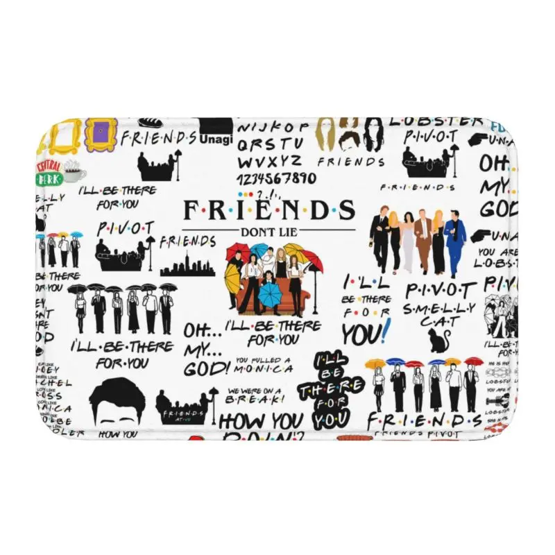 

Funny TV Show Friends Collage Door Floor Kitchen Bathroom Mat Anti-Slip Indoor Doormat Bedroom Living Room Entrance Rug Carpet