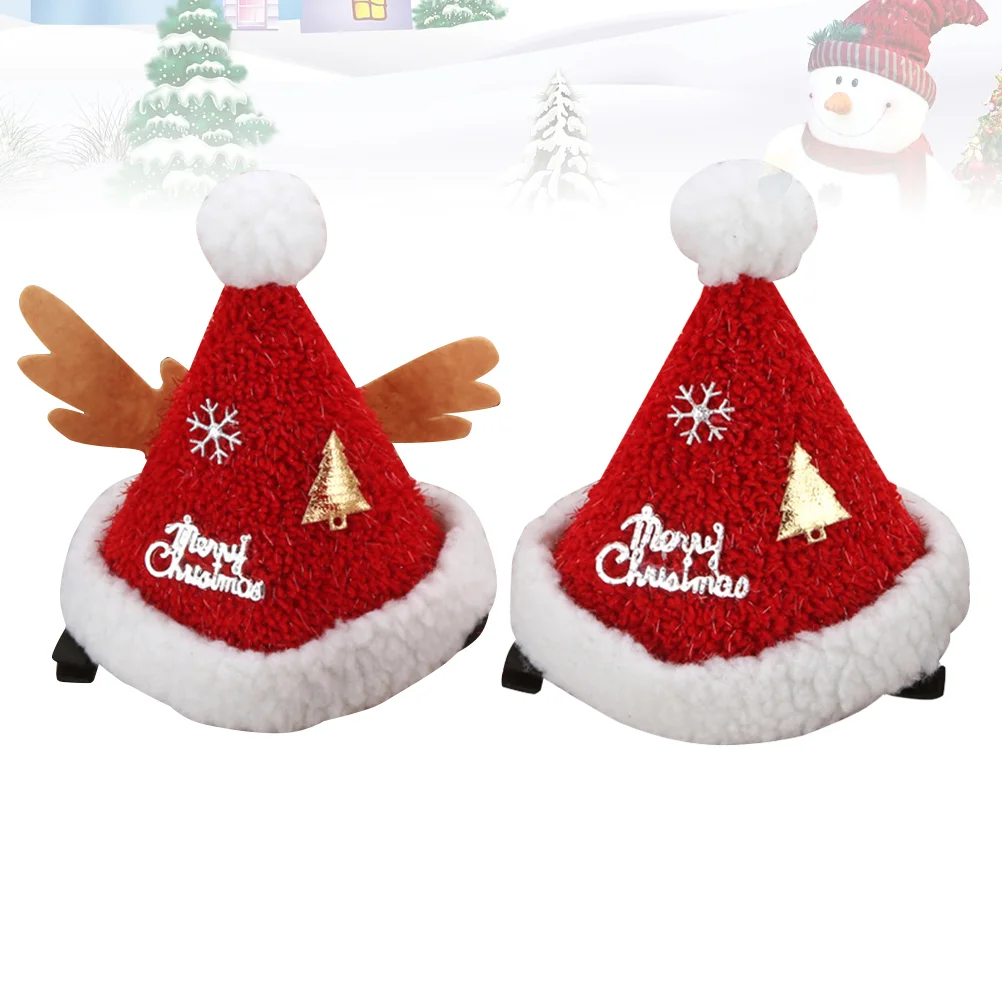 

2pcs Creative Red Christmas Hat Hairpins Plush Hair Clip Santa Design Hairpin Party Barrettes for Adults Kids(1pc Santa Hat