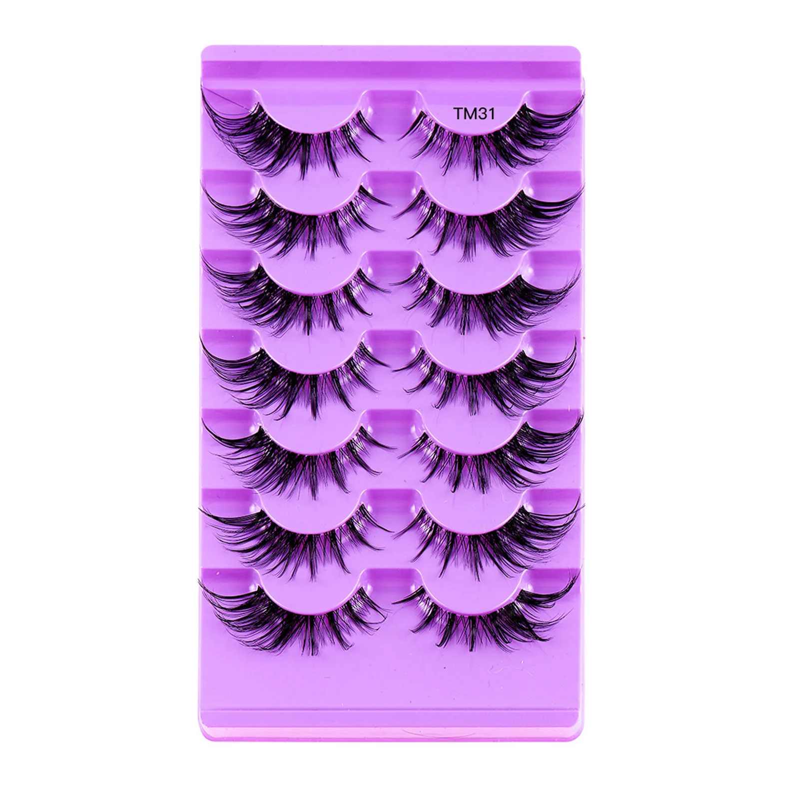 

7 Pairs of Simulation False Eyelashes Comfortable Lightweight Wear Eyelashes for Women Girls Daily Wearing EIG88
