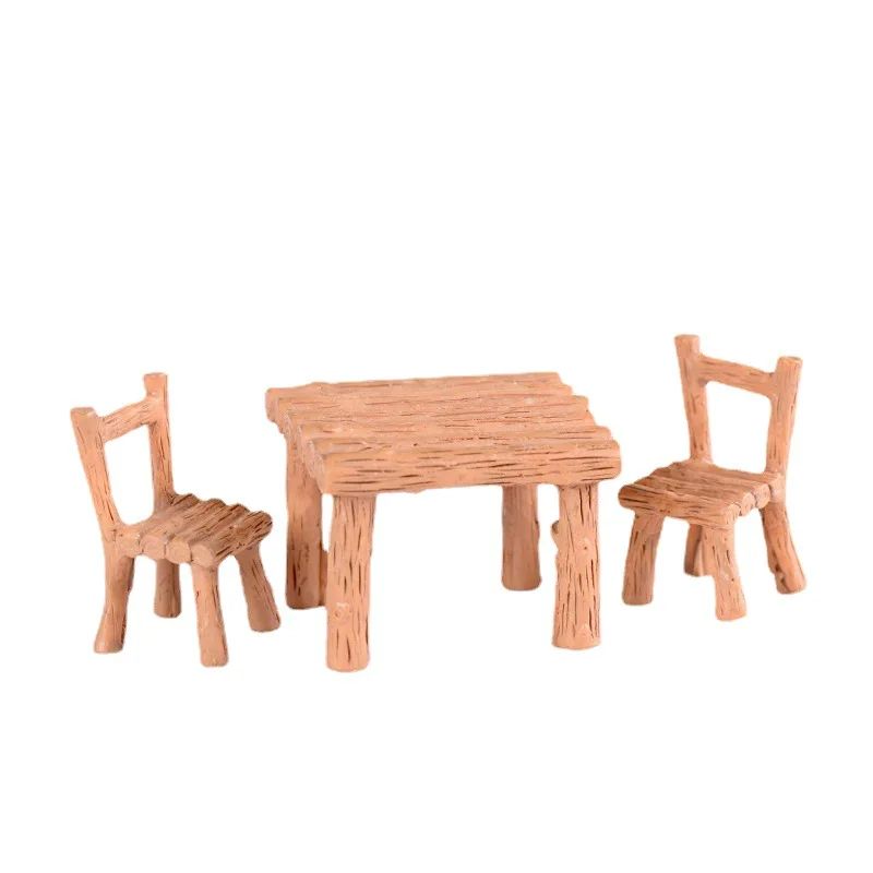 

Tables and chairs DIY decorative crafts micro landscape accessories tables 3CM X 4 CM chairs 2.1CM X 3.3 CM
