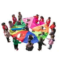 funny 2m3m4m5m6m diameter outdoor game whack a mole rainbow umbrella parachute toy jump sack ballute play game mat toy