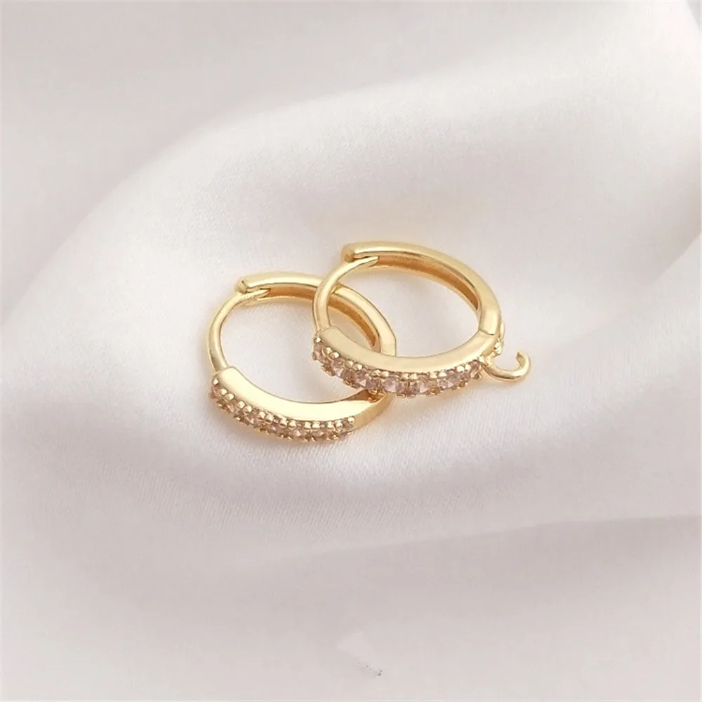 

14K Gold Filled Plated Zircon Earring ring with open drop ring Circular earclip DIY fashion earclip accessories