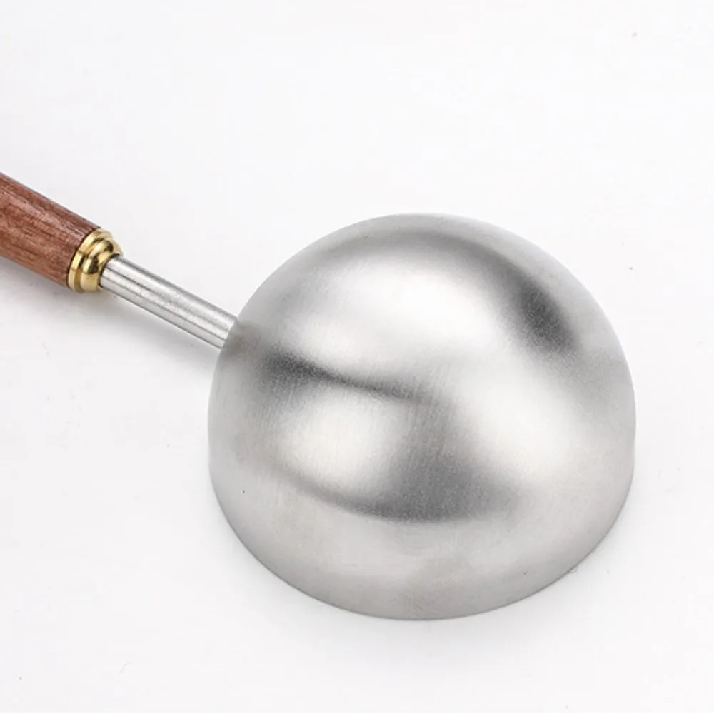 Ложка из нержавеющей стали 304 с деревянной ручкой для мороженого и кофе идеально