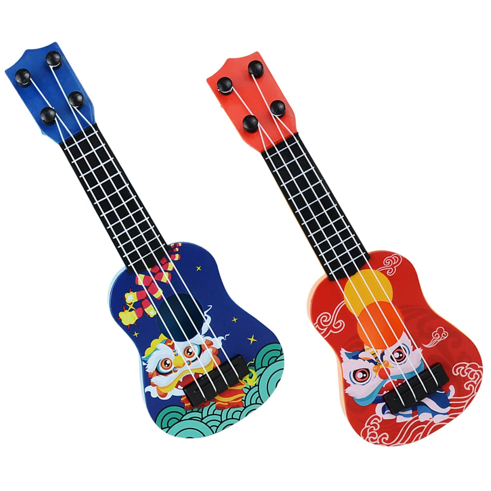 

2 Pcs Stringed Instrument Kids Toys Girls Ukulele Beginners Guitar Ages 3-5 Toddlers Abs Acoustic Guitars 8-13
