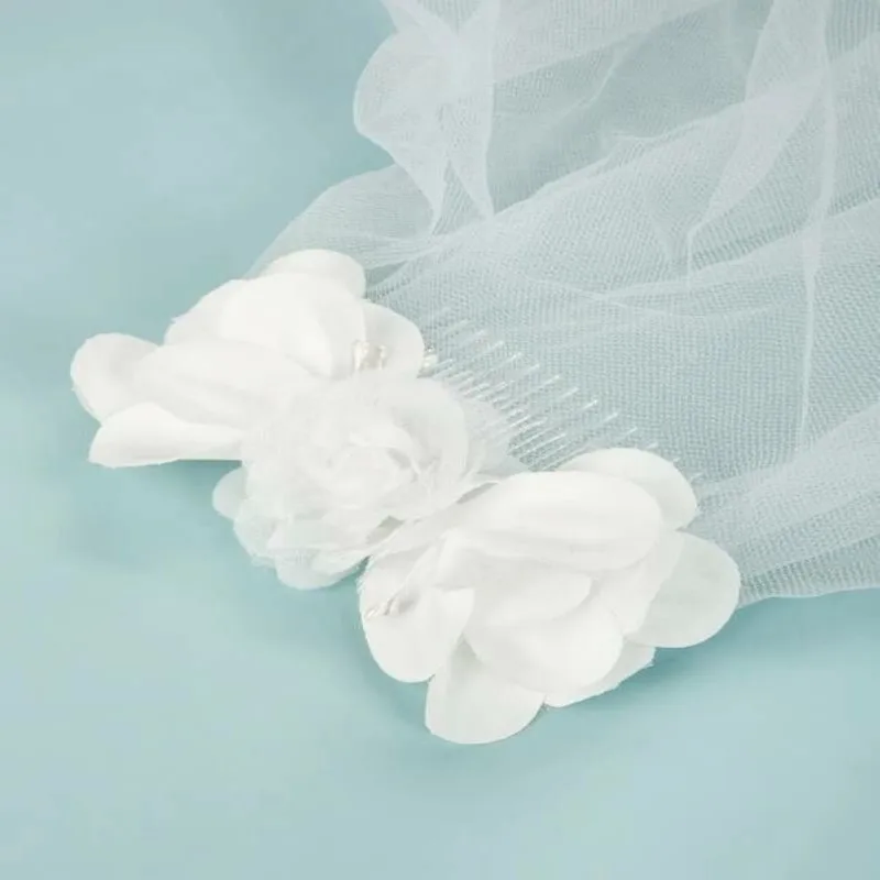 

Свадебная фата, аксессуары для свадьбы, цветочный дизайн, простой белый Простой Цветочный декор, гребень для волос с вуалью