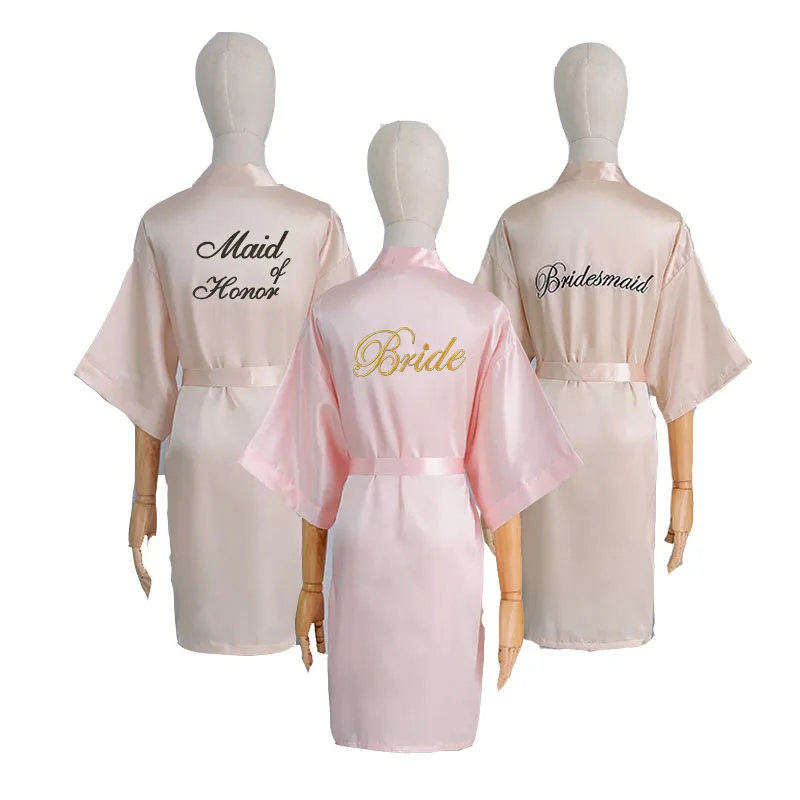 

Bridesmaid Robes For Wedding Maid Of Honor White Peignoir Bride Mariages Demoiselles D’Honneur Szlafrok Panna Mloda Bata Novia