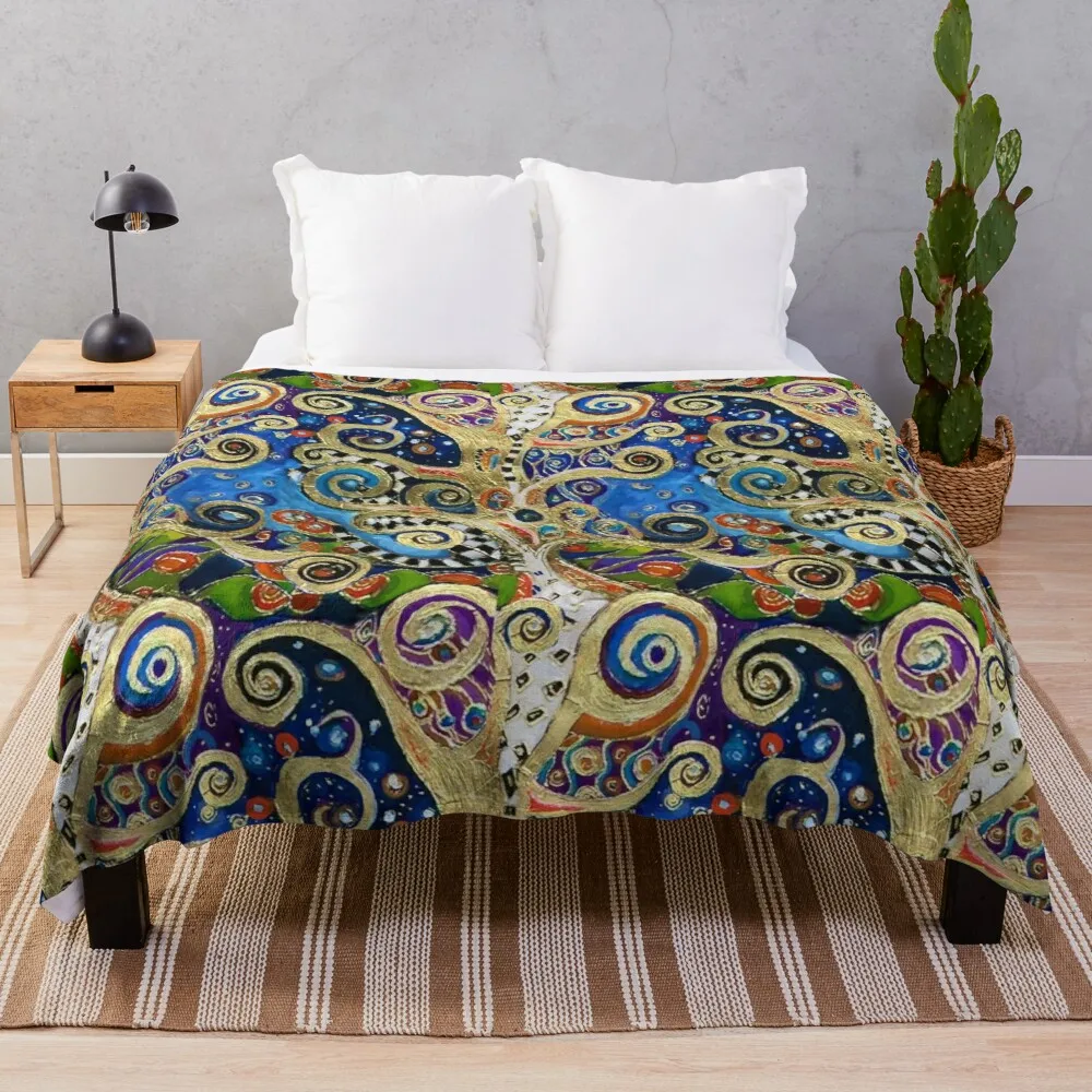 

The Changing Seasons of Klimt Throw Blanket summer bedding blankets