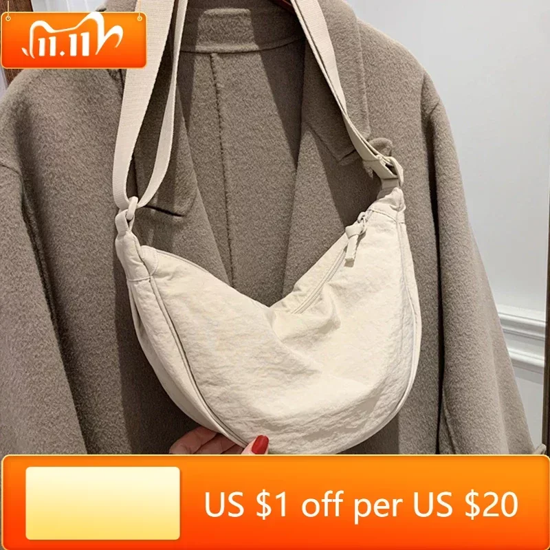 

Casual Nylon Hobos Crossbody Bag for Women Designer Shoulder Bags Large Capacity Tote Lady Travel Shopper Bag Female Purses 2023