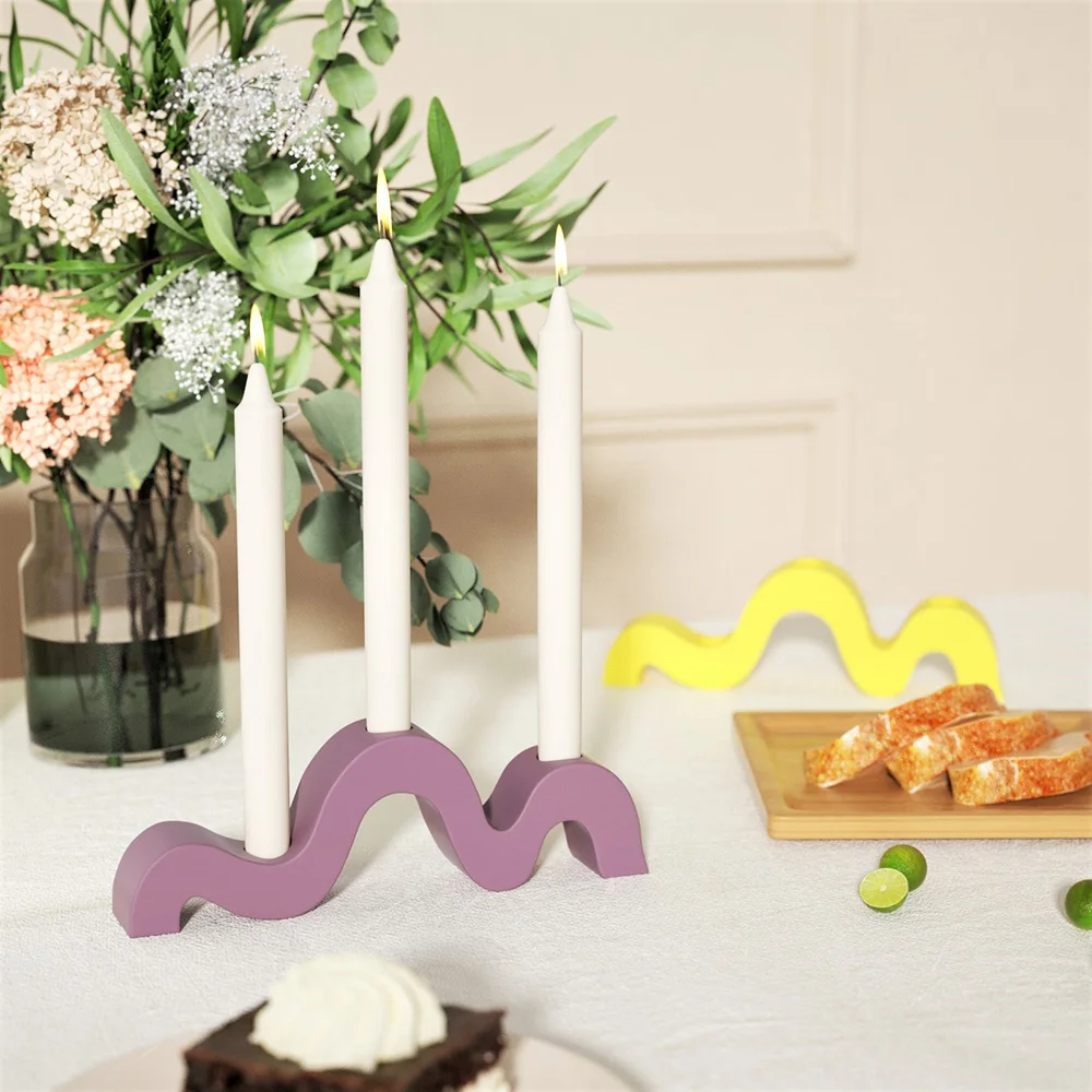 Волнистый силиконовый подсвечник форма сделай сам бетонный с несколькими